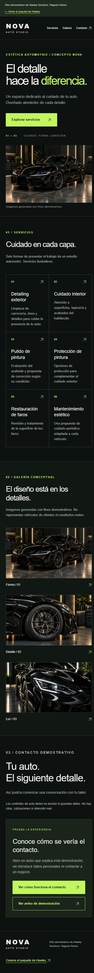 Diseño aprobado de NOVA en celular